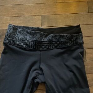 lululemon athletica Black Leggings with Patterned Waistband